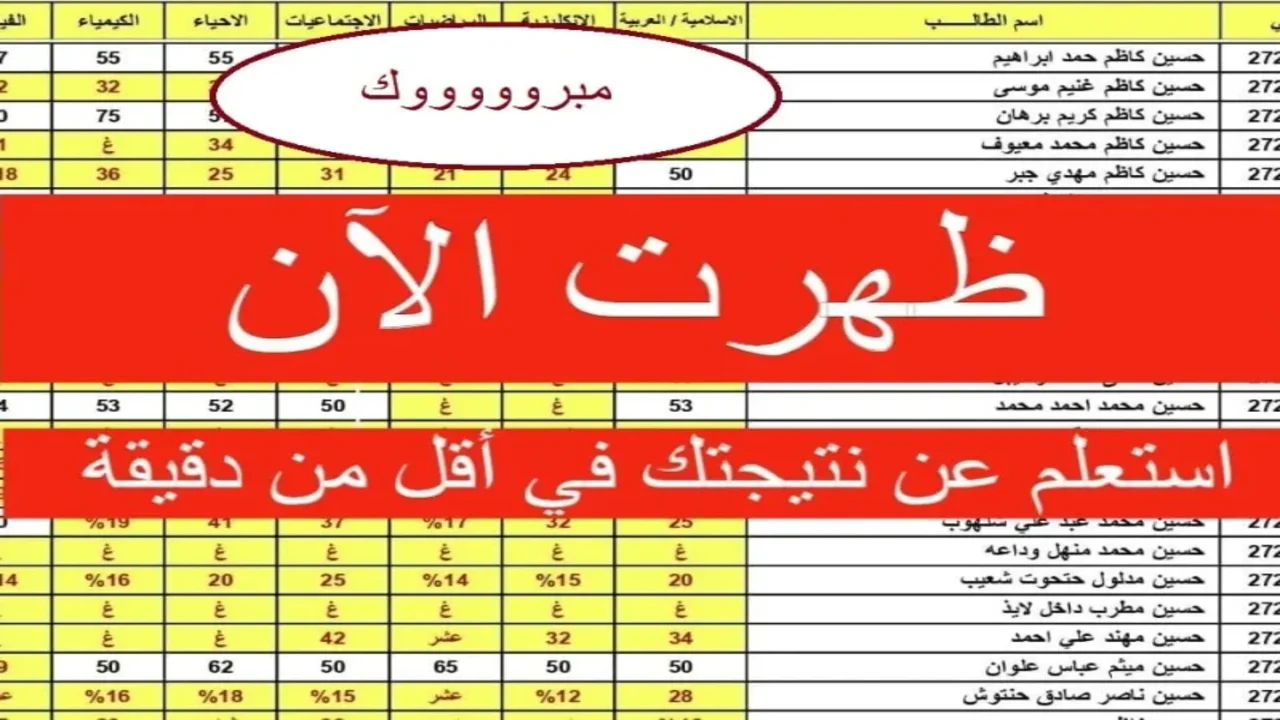 الدرجات بصيغة PDF.. نتائج الثالث المتوسط 2025 الدور الاول منشورة رسميًا على موقع وزارة التربية العراقية وموقع نتائجنا بالرقم الامتحاني