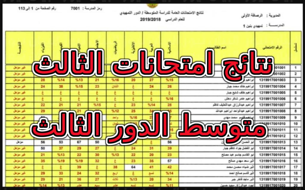 لينك استخراج نتائج الثالث المتوسط 2025 الدور الاول عبر موقع نتائجنا epedu.gov.iq لجميع المدارس والمحافظات
