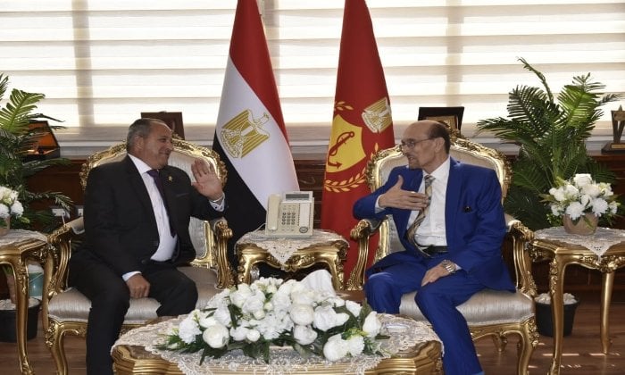 الفنان محمد صبحي في زيارة رسمية لمحافظ بورسعيد